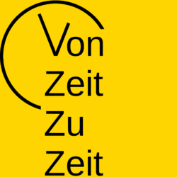 Von Zeit zu Zeit - Schwarze Schrift auf gelben Grund